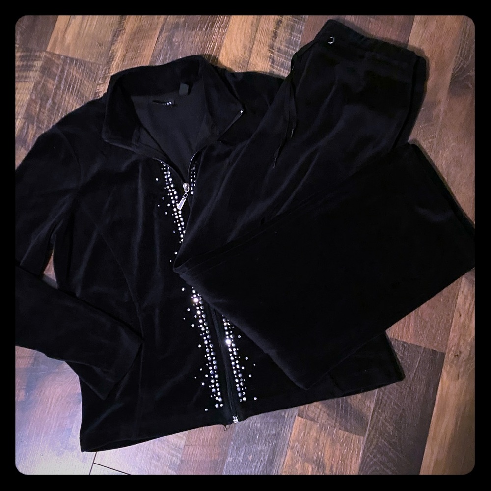 3/$15 Velour Bedazzled Track Suit